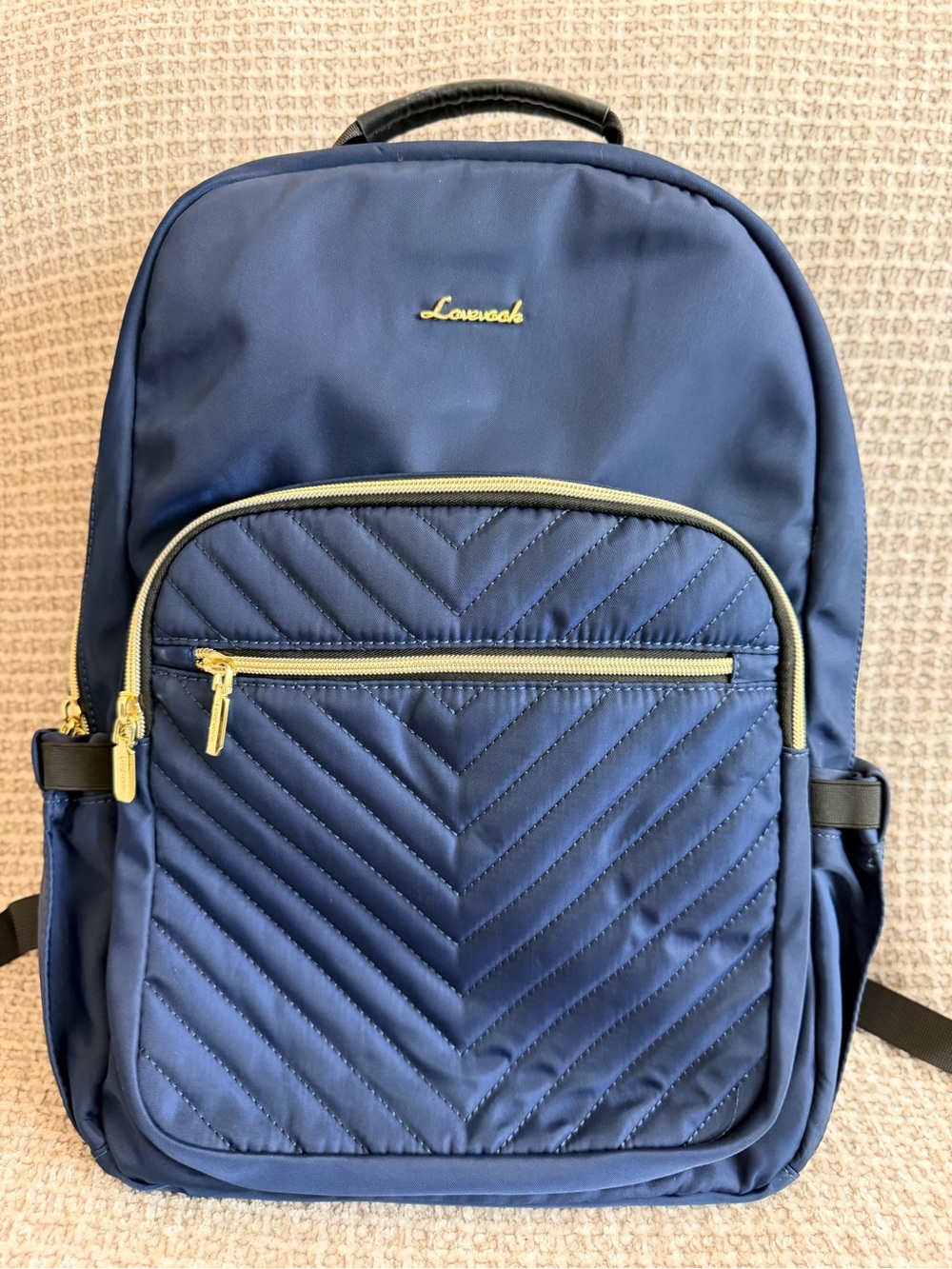 Navy Quilted Ladies Laptop Bag